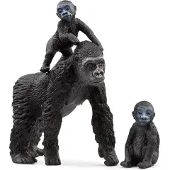 SCHLEICH FAMIGLIA DI GORILLA DELLA PIANURA