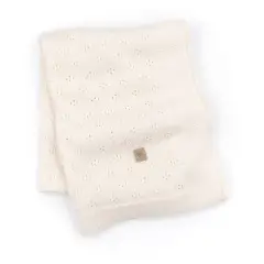 Bamboom Copertina Traforata Estiva in Maglia per Neonato 75x100 cm – Panna