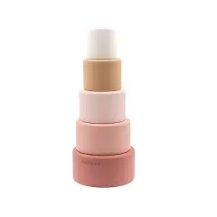 Bamboom Torre di Cubi Rosa – Gioco Educativo in Silicone per Bambini