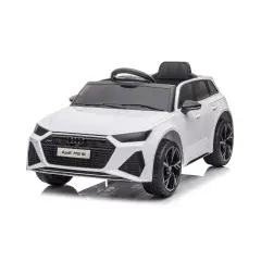 Auto Elettrica Per Bambini Audi Rs6 12v Bianca Con Radiocomando