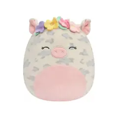 Squishmallows Personaggio 20 Cm: Rosie the Pig w Flower Headband