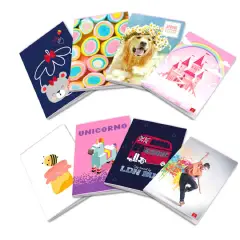 Quaderno Maxi per Bambina: Assortimento, 80 g, Rigatura B per Terza Elementare