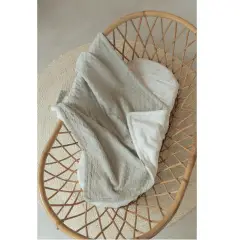 Coperta Lettino 140x100 Honey In Bambù Organico + Spugna Peluche Oyser Grey