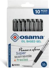Penna Scatto a Sfera OBG, Tratto 1 mm. - Blister 10 Pezzi Nero
