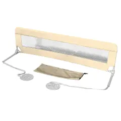 Barriera Sponda da Letto Pieghevole con Borsa di Trasporto, Sicura e Protettiva, Sabbia Cm.150