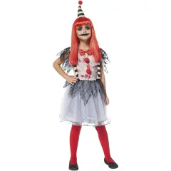 Costume Clown Insanguinato per Bambine - Taglia M - 9/10 Anni