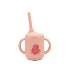 Bicchiere Con Cannuccia In Silicone - Polpo Slurpy