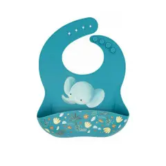 Bavaglino Con Tasca In Silicone - Elefante Chewy