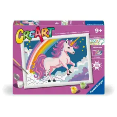 Ravensburger CreArt – Unicorno Rosa Neon, Dipingere con i Numeri