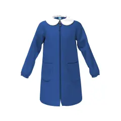 Grembiule Bambina Scuola Zip Senza Ricamo Blu 12 Anni