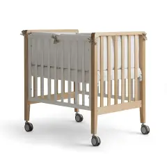 Lettino Evolutivo Win Pali Bianco/Naturale 6in1 con Tessile Righe Tortora