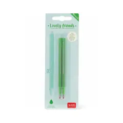 Set di 2 refill per penna gel - lovely friends - verde