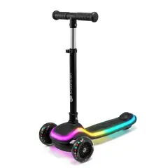 Monopattino Bambini RAKET Nero con Luci LED e Chiusura Rapida