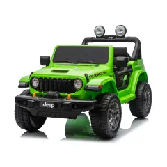 Jeep Wrangler Rubicon Auto Elettrica, Licenza Ufficiale, Telecomando e Luci LED, Verde