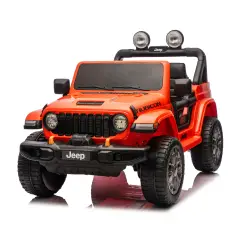 Jeep Wrangler Rubicon Auto Elettrica, Licenza Ufficiale, Telecomando e Luci LED, Arancio