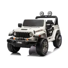 Jeep Wrangler Rubicon Auto Elettrica, Licenza Ufficiale, Telecomando e Luci LED, Bianco