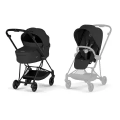 Mios Comfort Sepia Black 2in1 Con Navicella Richiudibile-Passeggino con Telaio Matt Black