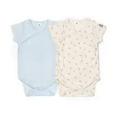 Body Maniche Corte Print Fish/Azzurro Mix - Taglia 0-1 Mese- 2 Pezzi Rosa e Azzurro