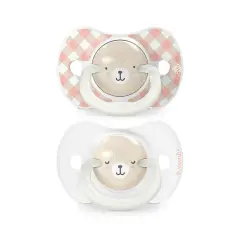 Succhietto Per La Notte Con Tettina In Silicone - Si Illumina Al Buio 2 Pezzi Rosa 0/6m