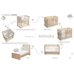 Letto Infinito Evolutivo 6in1 Naturale con Tessile Land
