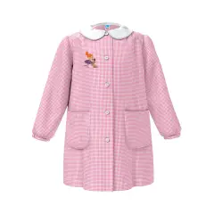 Grembiule Bambina Asilo Bimba Cagnolino Quadrettato Rosa 6 Anni