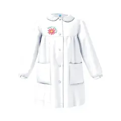 Grembiule Bambina Scuola Fiore Bianco 8 Anni