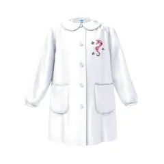 Grembiule Bambina Asilo Cavallo Marino Bianco 2 Anni
