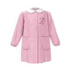 Grembiule Bambina Asilo Cavallo Marino Quadrettato Rosa 2 Anni