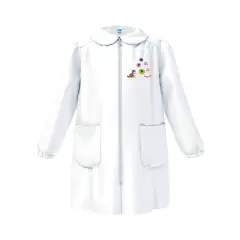Grembiule Bambina Asilo Zip Gattino Bianco 4 Anni