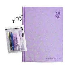 Tinta Unita Glitter Diario 12 Mesi Con Cover E Accessori Lilla