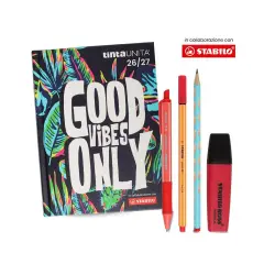 Tinta Unita Stabilo Diario 12 Mesi Con Bustina Accessori Good Vibes Only