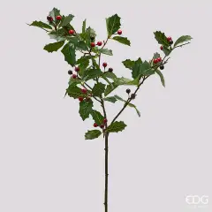 EDG Ramo Agrifoglio con Bacche Rosse H77 cm