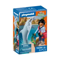 Playmobil 72091 Zoo Delfino e Visitatore con Accessori